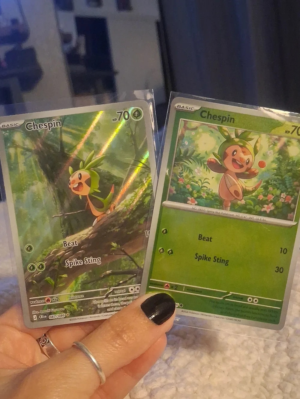 Pokemon Chespin Trading Cards - Green